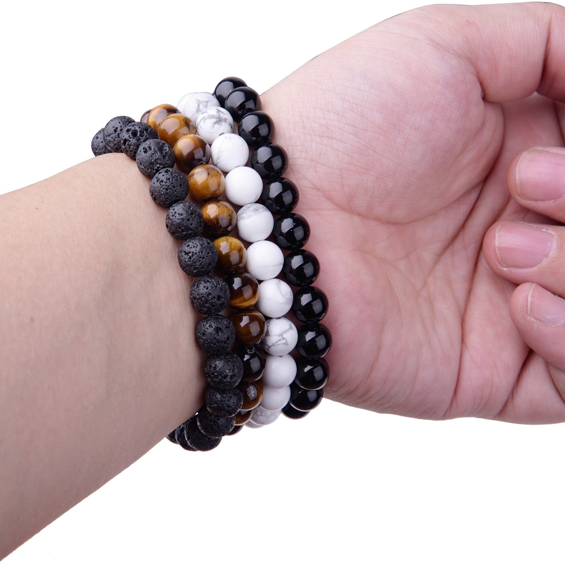 21g Weight Bracelets Classification 1 Piece Quantity Housewarming, Birthday, Festival Occasion natural stone, Agate Material Solid Color Pattern Unisex Gender Beaded Design Ethnic Style Style Ethnic Style Solid Color Natural Stone Agate Beaded Bracelets 3