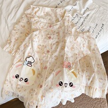 满印可爱甜美开开熊睡衣女夏季短袖短裤两件套女士软萌家居服