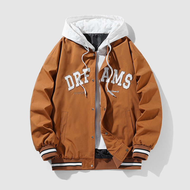 [M-8XL] New Loose plus size NASA Spring and Autumn New Men's Jacket Casual Hooded Jacket Boys Baseball