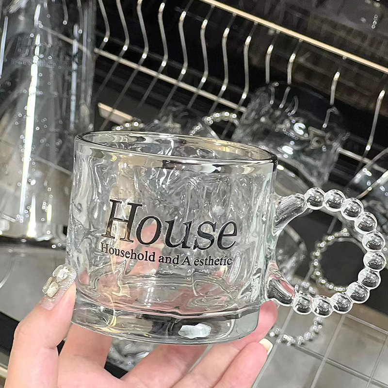 玻璃杯ins風家用小清新高顏值水杯咖啡早餐杯飲料杯創意喝水杯子