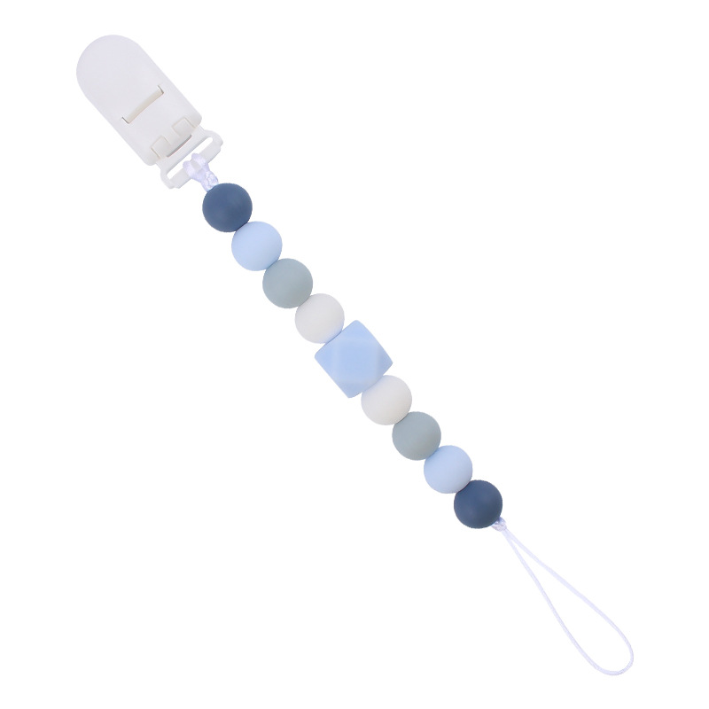 Nuevos suministros para bebés Cadena de chupete de silicona calmante bebé 14mm octogonal mordedura de silicona cadena anti-caída molar