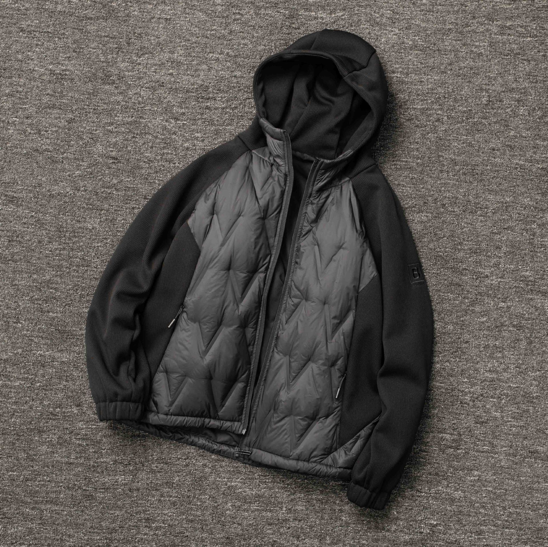 Winter fashionable knitted thin down jacket