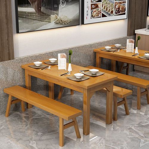 zsr solid wood fast food dining table and chairs restaurant dining table snack bar table and chair combination simple hot pot table barbecue table length