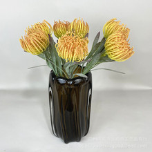 仿真针垫花高档植毛假花仿真花套装批发客厅餐桌玄关桌面装饰摆件