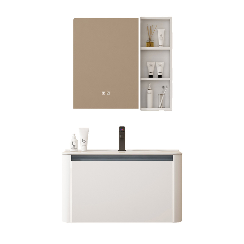 Leche blanca abeja de aluminio espacio cajón de aluminio gabinete de baño lavabo lavabo integrado lavabo