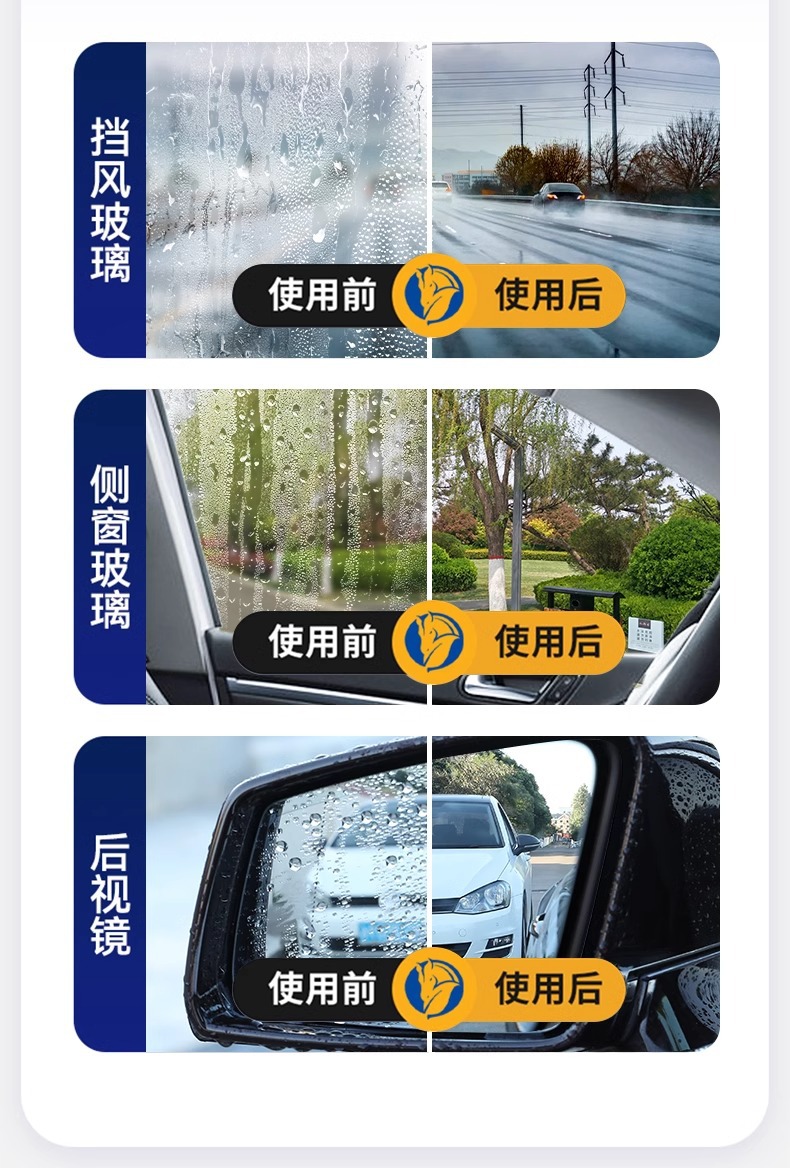 Rearview mirror car rainproof agent anti-fog winter rainy day windshield glass coating water drive spray defogging artifact