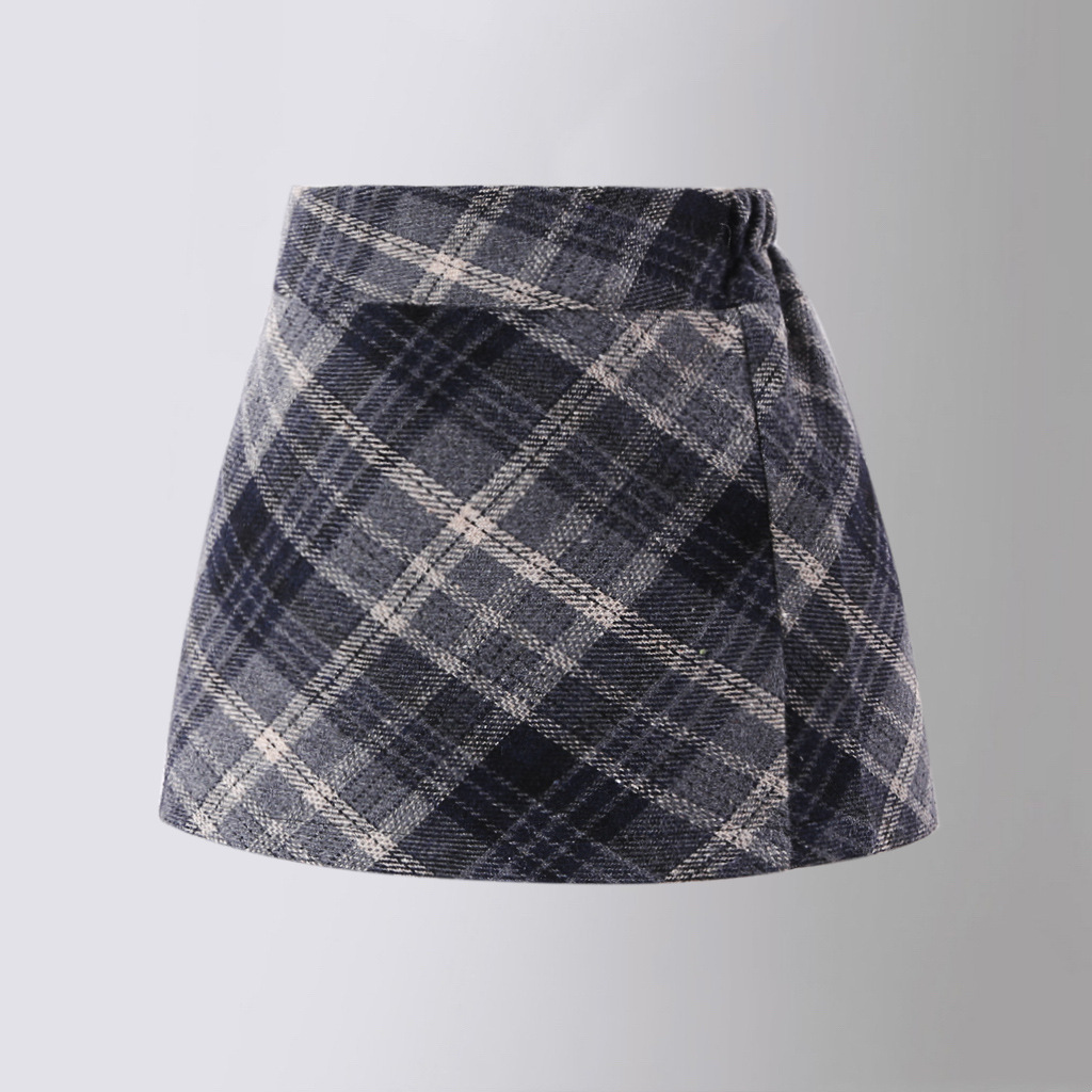 2379 Mao woolen grid [Blue]