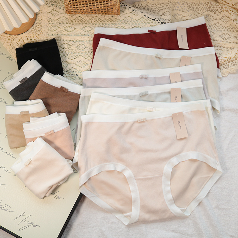 Xiaolan Skirt W032 Autumn and Winter Brushed Mid-Waist Underwear Women's Pure Cotton Bottom Skin Friendly Soft Plaid Warm Women's Underwear Xiaolan Skirt W032 Autumn and Winter Brushed Mid-Waist Underwear Women's Pure Cotton Bottom Skin Friendly Soft Plaid Warm Women's Underwear
