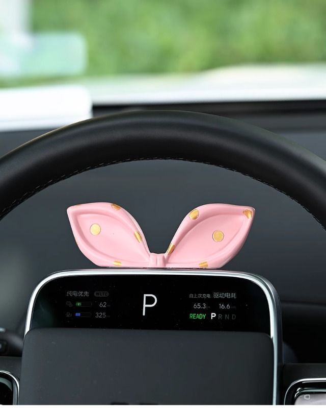 Cute Bow Car Interior Decoration Ornaments Internet Celebrity Car Center Console Car Screen Creative Decorations for Women