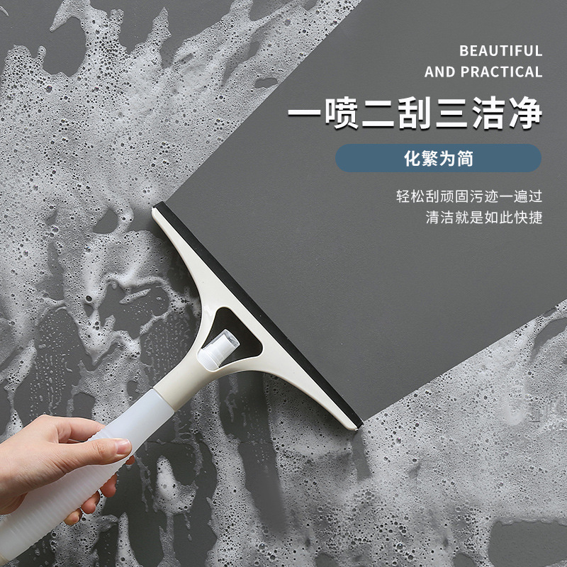 Limpiaparabrisas de vidrio multifuncional artefacto de limpieza de vidrio hogar con boquilla raspador de agua de doble cara cepillo de vidrio sin marcas