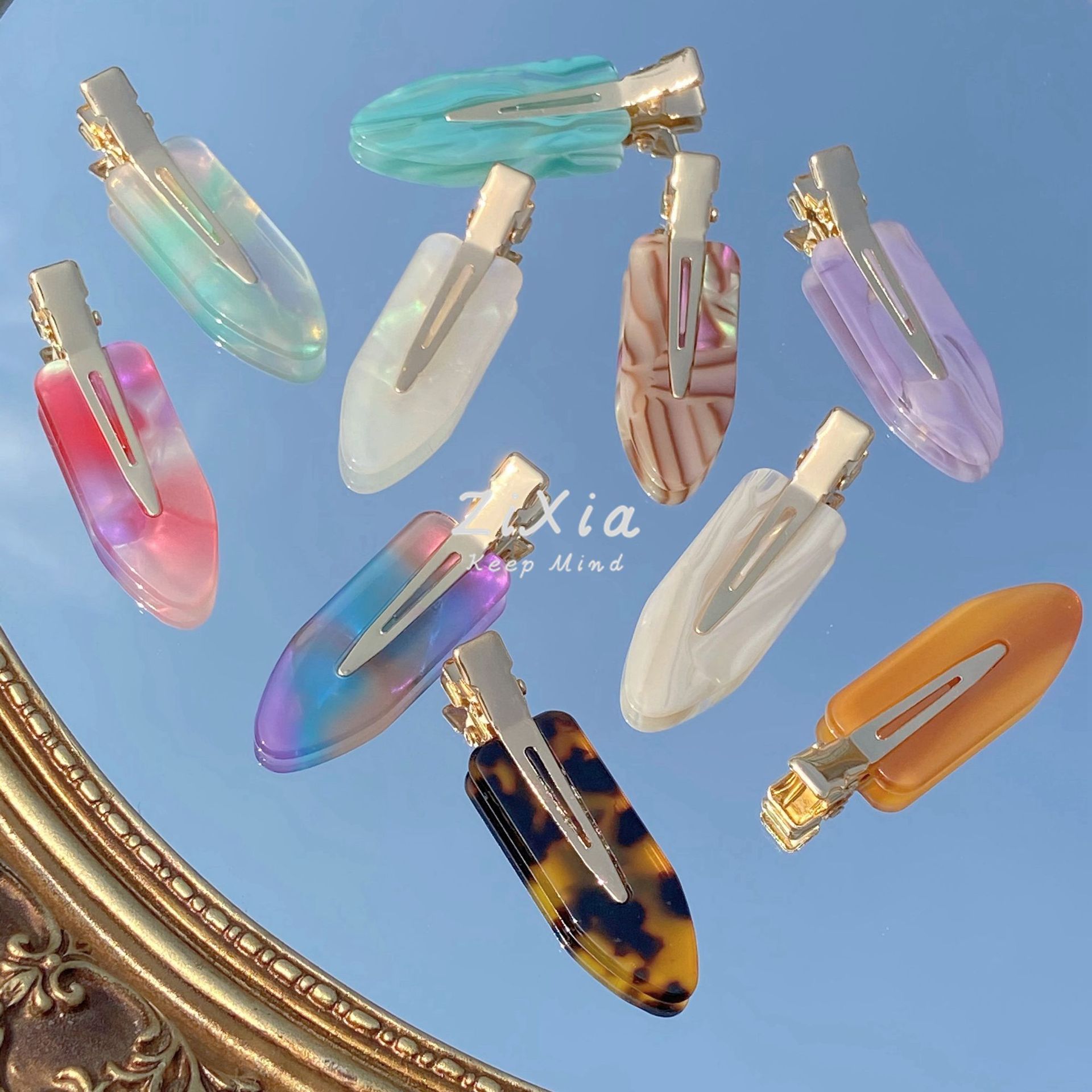 Korean version of makeup seamless clip acetic acid bangs clip fairy texture broken hair forehead hairpin beauty girl side clip accessories