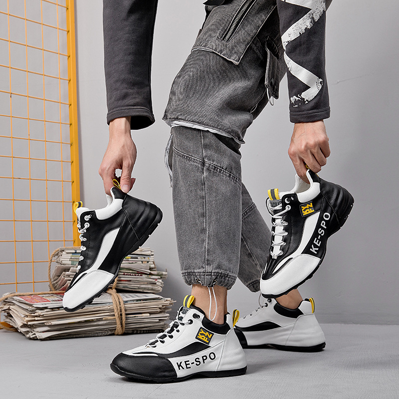 Special Offer: New European Style Men's Casual High-Top Shoes with Hidden Height Increase, Versatile and Trendy Sports Shoes