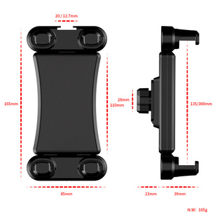 Cross-border Large Horizontal and Vertical Rotating Double Stretch Plate Clip Outdoor Pan-tilt Shake Live Tripod Mounting Chuck