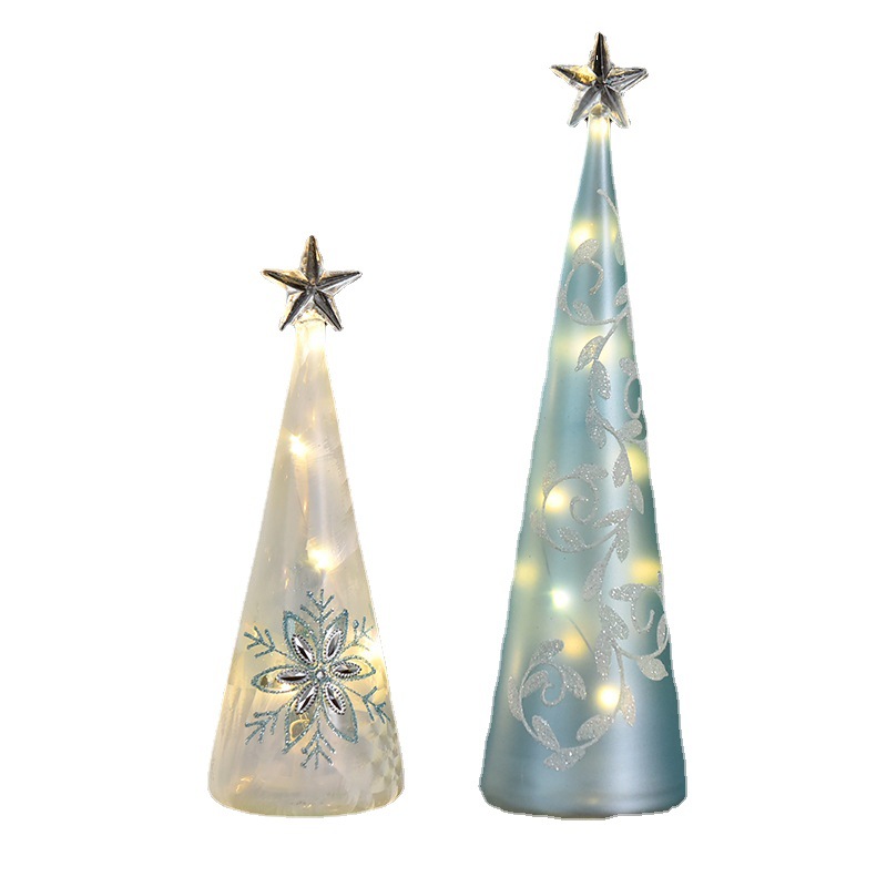 Creativo estrella cristal árbol de Navidad LED luminoso luces de colores de escritorio Navidad vacaciones decoración adornos