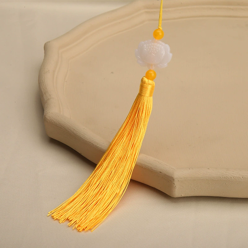 Double-sided pendant white jade with tassels, decorations, accessory, accessories