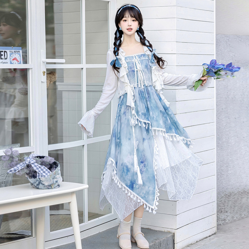 2026 Yimengge Original Dyeing Cream Snow Chinese Style Han Elements New Chinese Style Women's Outerwear Dress Set 9300