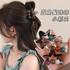 超百合insスタイル五角星高馬尾クリップ女気質半髪クリップ後頭部サメクリップ