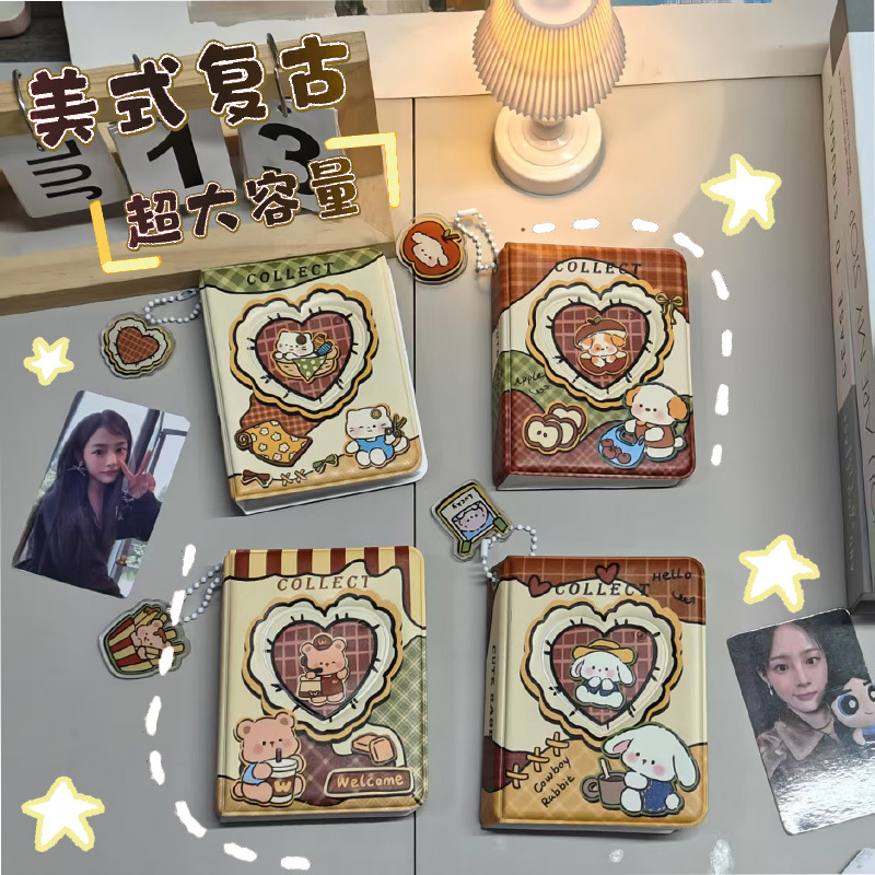 오리지널 미국 복고풍 스타일 강아지 3inch 폴라로이드 PVC 원 팩 사진 앨범 별 추구 보관 작은 카드 앨범 펜던트 포함