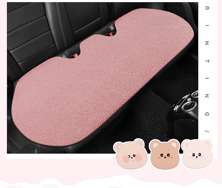 Car Cushion Winter Plush Thickened Warm Universal Cartoon Three Bears Ass Pad Universal Women's Non-Slip Seat Cushion