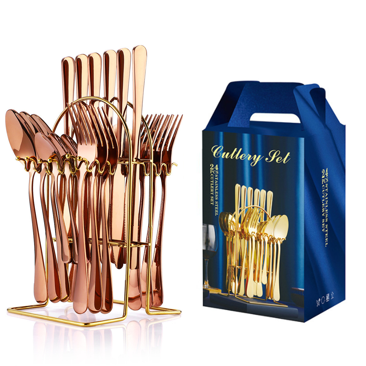 Caja de regalo transfronteriza 1010 vajilla de comida occidental Cuchillo, tenedor, cuchara, tenedor, vajilla de acero inoxidable, bistec, tenedor, tenedor, tenedor, cuchillo