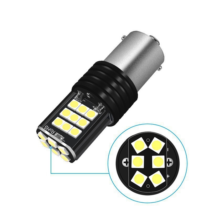 車の LED リバースライト 3030 24smd 1156 1157 7443 ブレーキライトデコードターンシグナルハイライト|undefined