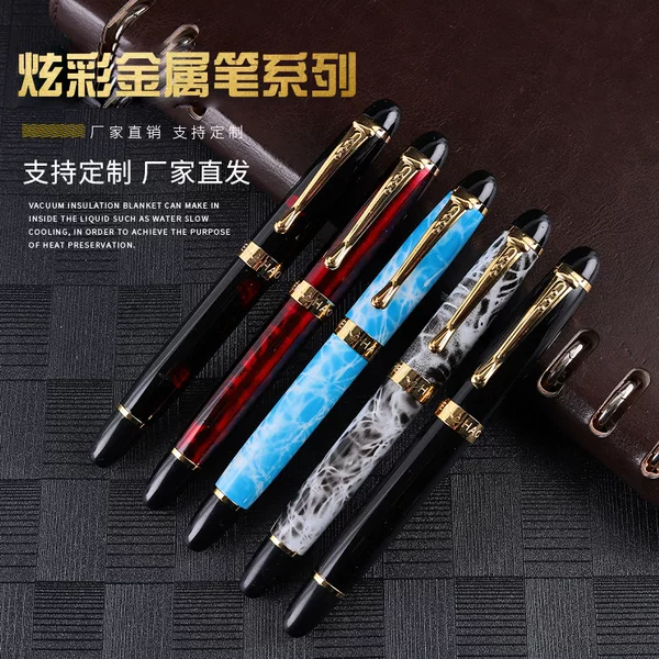Metal Ballpoint Pen, Gold Steel Pen for Writing, Office Gift, Ballpoint Signature Pen, Free Logo Engraving