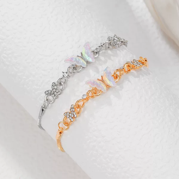 Douyin Live Lucky Four-Leaf Clover Champagne Gold Bracelet for Women, Light Luxury Fashion Imitation Mother-Of-Pearl Resin Adjustable Bracelet