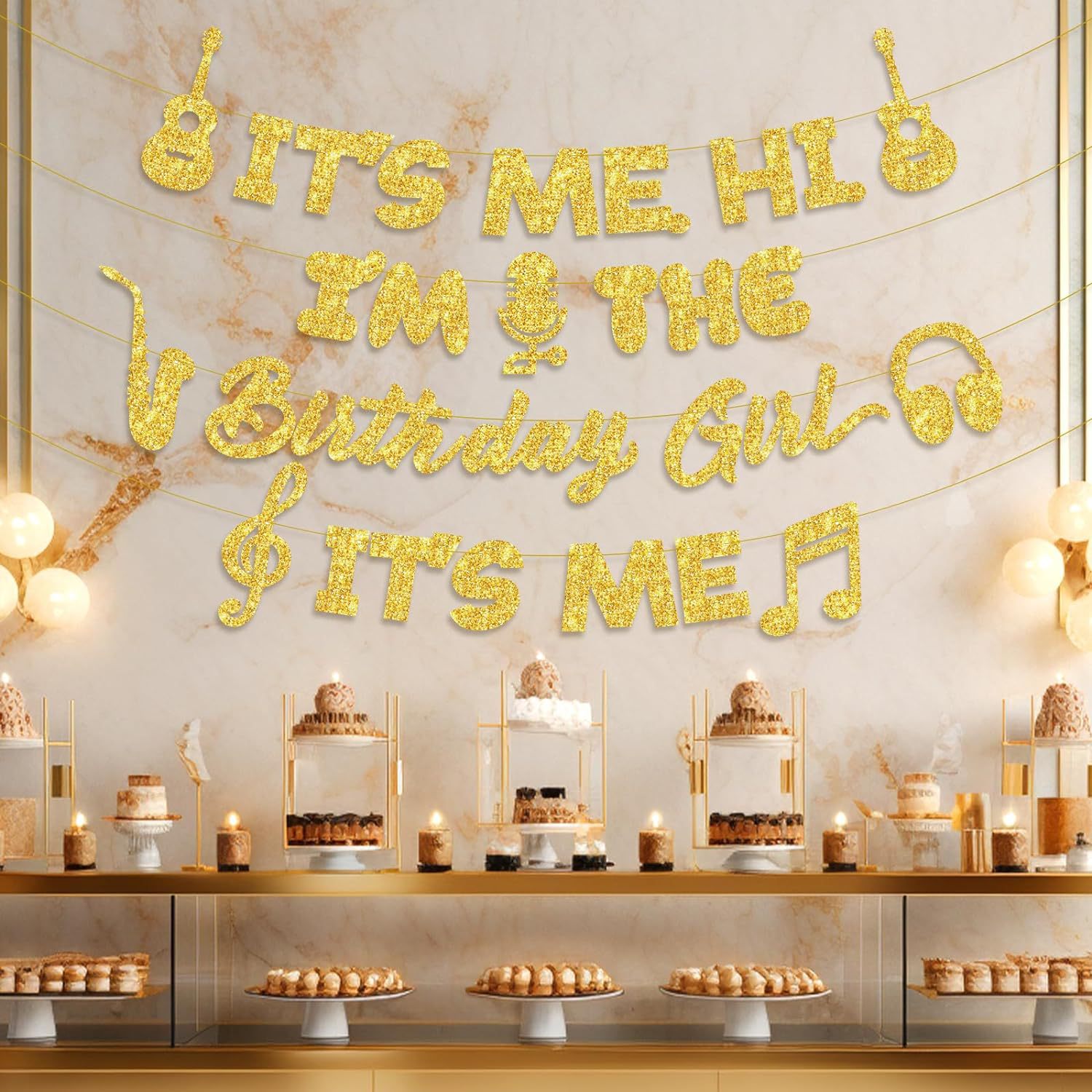 Fiesta de interior única chica al aire libre tema decoraciones de cumpleaños de oro banner flash protección del medio ambiente transfronterizo comercio exterior