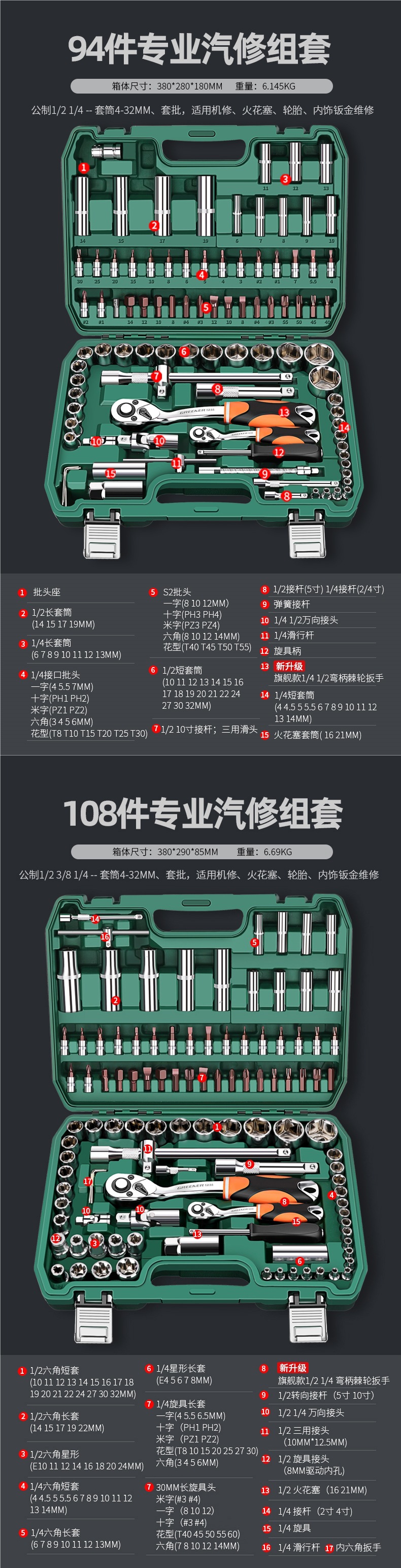 Green Forest Auto Repair Tool Set Ratchet Quick Socket Wrench Sleeve Car Repair Motorcycle Repair Combination