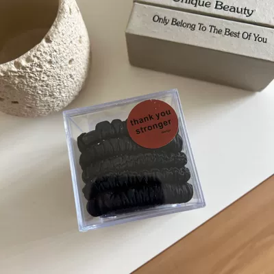Saç üçün rezinlər, Korean High-Elastic Satin Pleated - 10-black