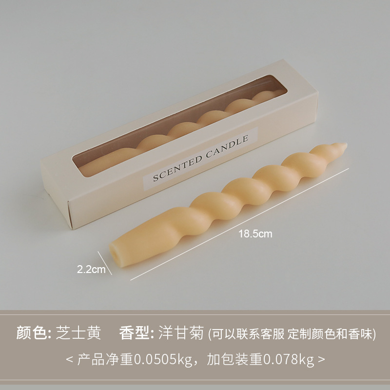 Velas de perfume espirales de barra larga vela de banana regalo de nicho atmósfera de estilo creativo de barra de cera