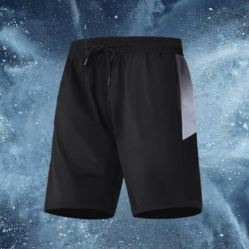 Trajes deportivos para hombres hielo veloz ropa seca camiseta de fitness correr mangas cortas pantalones cortos trajes de entrenamiento fábrica transfronteriza al por mayor