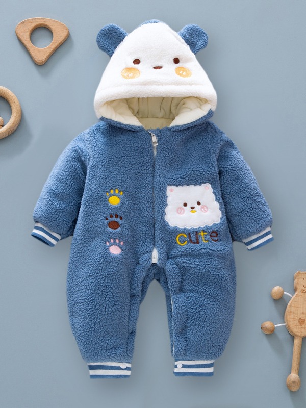 Ropa de invierno para bebés mameluco engrosado recién nacido mono con forro polar cálido masculino y femenino bebé mameluco Otoño e Invierno ropa