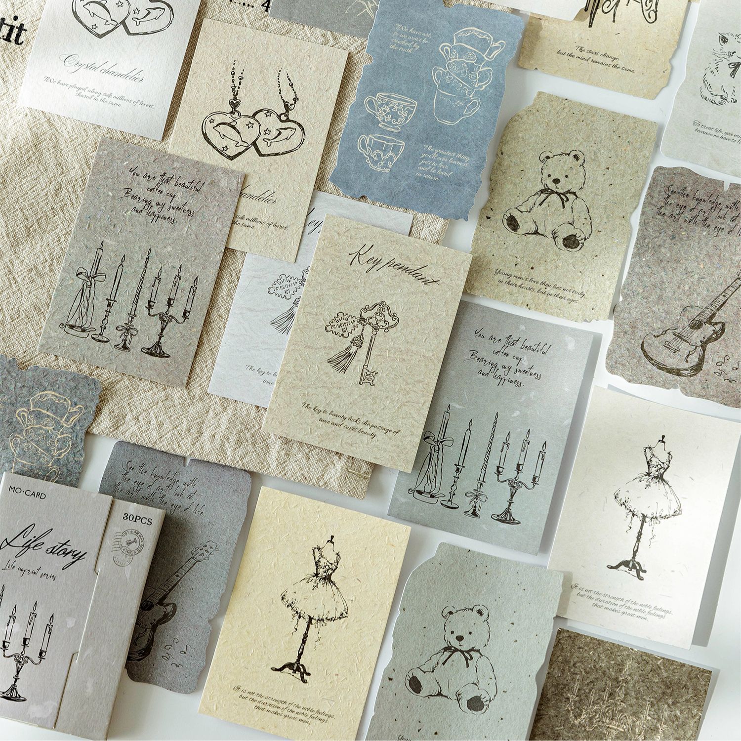 Pegatinas de material Moyan Mo Mo, marcas de vida, papel especial literario vintage, pegatinas de material decorativo DIY para diarios