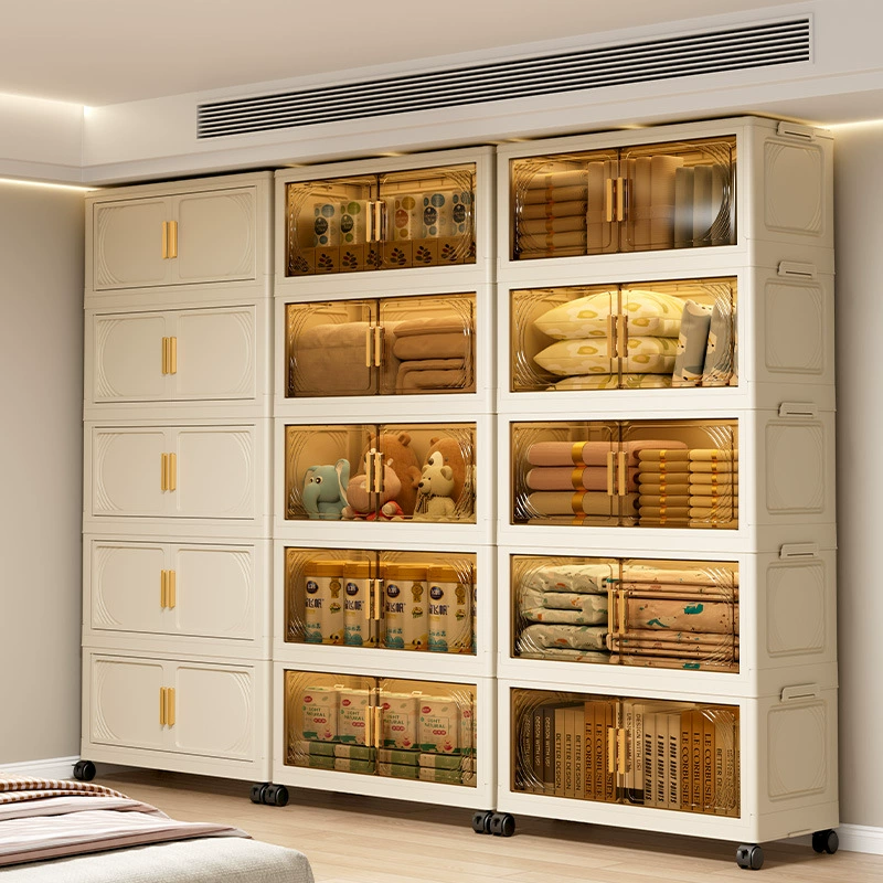 Шкаф для закусок, пластиковый складной ящик для хранения, бытовой многослойный ящик для обуви с двойной дверью, ящик для хранения игрушек для гостиной, шкаф для хранения игрушек