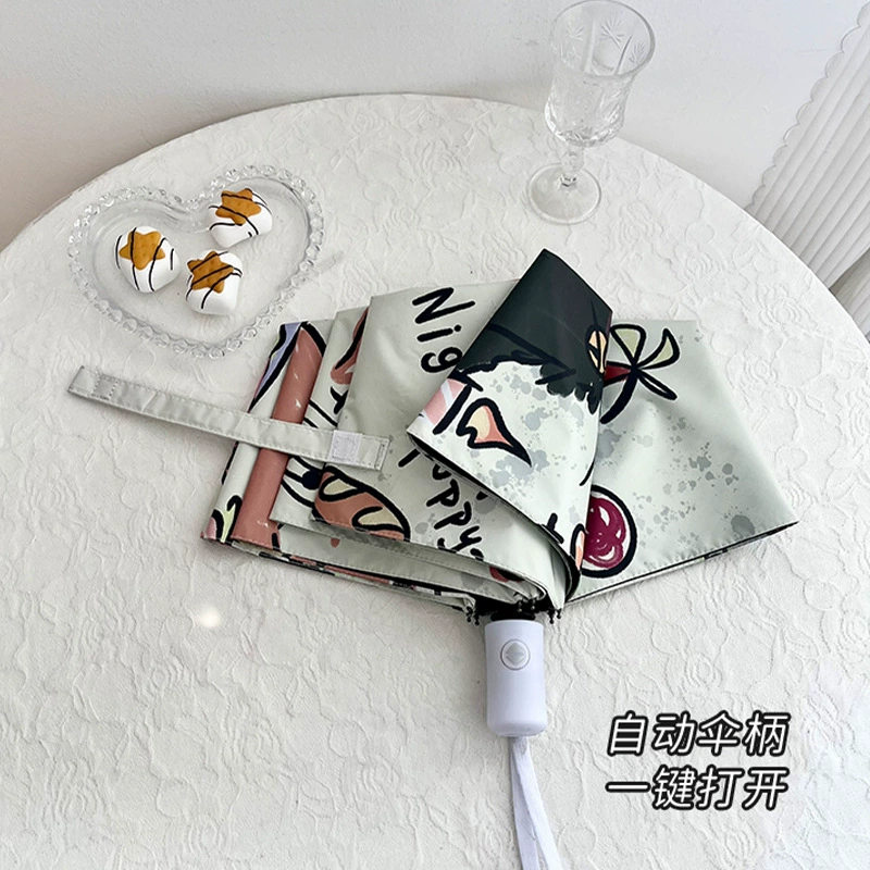 Automatic cute umbrella solar-powered, sun protection, UV protection