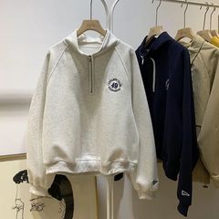 高級重工刺繍減齢立襟ファスナーの長袖のゆったりとしたベルベットの厚いガードルの上着の綿