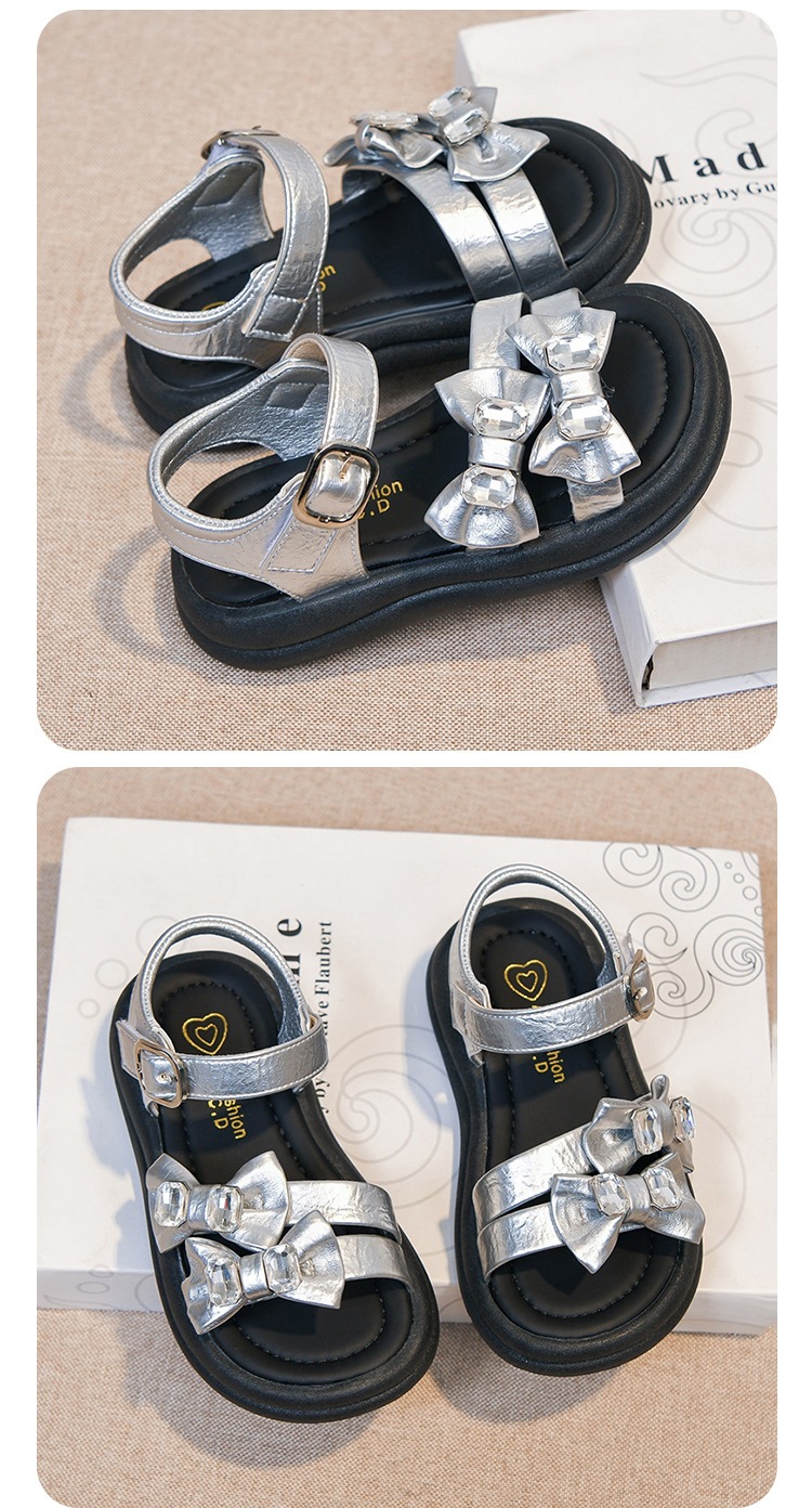 Sandali bambina con fiocco leggeri scarpe estive mare_voghion.com