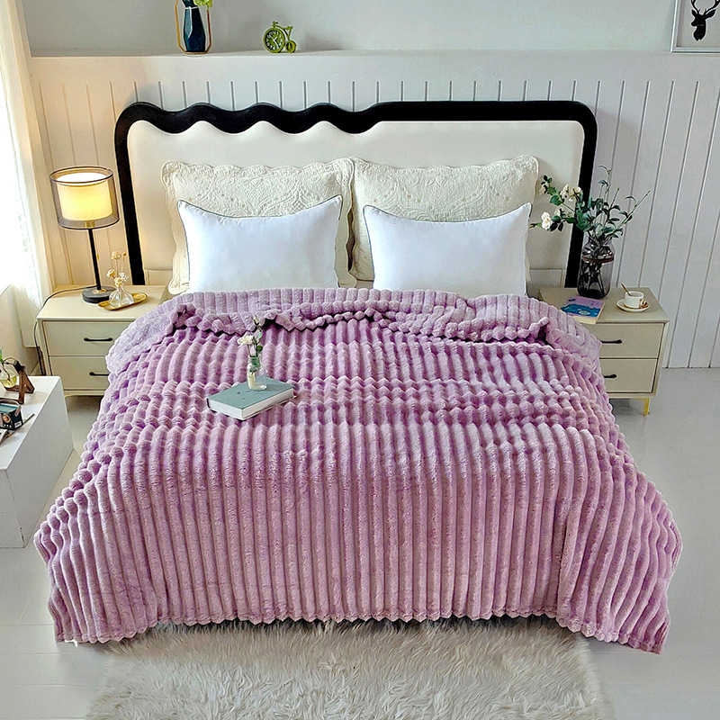 Transfronterizo nuevo Amazon 4 cm de estilo nórdico tira de lana de conejo mantas de peluche aire acondicionado hogar siesta mantas de comercio exterior