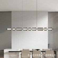 意式极简 高端全铜餐厅吊灯北欧创意现代简约吧台玻璃几何长条灯