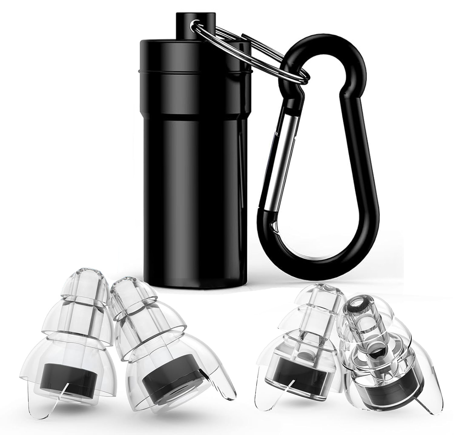 검정색 귀마개 2쌍 + 검정색 알루미늄 병