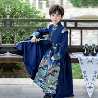 2024 Новый Hanfu мальчик осенний сезон китайский стиль детский костюм маленький молодой мальчик красивый мальчик костюм Тан оптом