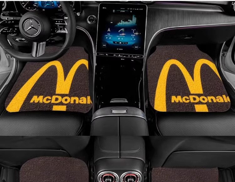 Cartoon Cute Car Floor Mats, Non-Slip Mud Scraping Dust Removal Mats, Dirt-Resistant and Wear-Resistant Wire Ring Floor Mats, Cuttable Car Floor Mats