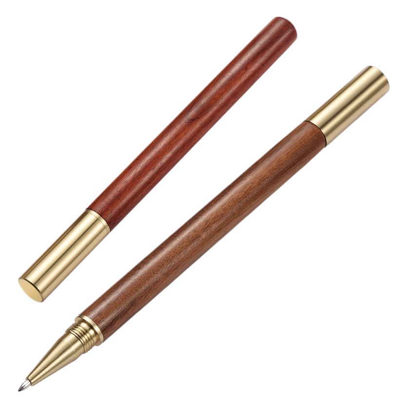 High-end fashion creative business retro mahogany neutral gift pen Chinese antique metal signature pen printed logo