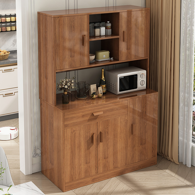 New Chinese-style Sideboard Cabinet Living Room Wall-to-wall Integrated Wine Cabinet Home Storage Storage Cabinet Solid Wood Color Tea Cabinet Storage Cabinet