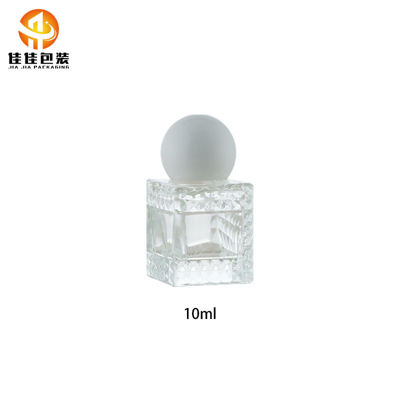 10ml 가벼운 병 + 흰색 볼 캡, 투명, 유리