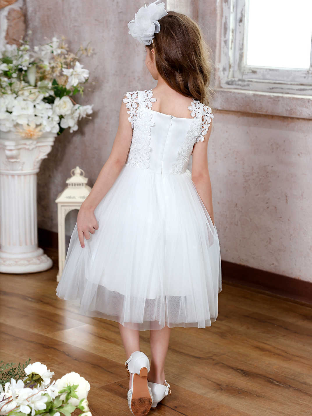 Vestido de novia de niña de flores de nuevo estilo transfronterizo vestido de princesa de gasa suave de cumpleaños para niños vestido ropa para niños