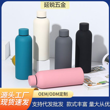 跨境304不锈钢美式小口瓶橡胶漆大容量保温杯户外直饮运动水壶