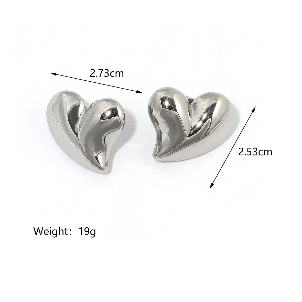 25g Weight PVD Coated Gold Plating Process 304 Stainless Steel Ear Needle Material Real Gold Plated Plating Material Ear Studs Classification Butterfly Backs Ear Cap Type 1 Pair Quantity Holiday, Daily Occasion 304 Stainless Steel Material Heart Shape Pattern All Seasons Season Women's Gender Plating Design Elegant, Cute Style 1 Pair Elegant Cute Heart Shape Plating 304 Stainless Steel 18K Gold Plated Butterfly Backs Ear Studs 3