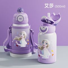 卡通儿童保温杯316不锈钢双饮杯细长学生水壶动漫保温水壶吸管杯